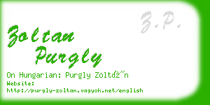 zoltan purgly business card